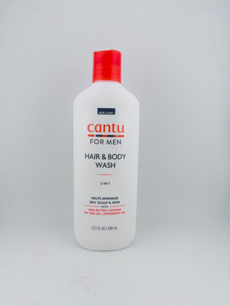 Cantu for Men Hair and Body Wash 2-in-1 for cleansing hair and skin.