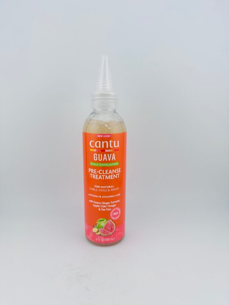 Cantu Guava Pre-Cleanse Treatment for removing buildup and detangling hair before shampooing.