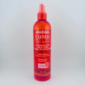 Cantu Shea Butter Comeback Curl Revitalizer spray for refreshing and redefining curls
