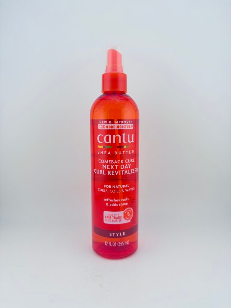 Cantu Shea Butter Comeback Curl Revitalizer spray for refreshing and redefining curls