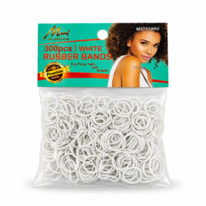 White Hair Rubber Bands by Mami Collection, 300 PCS hair elastics for ponytails and braids