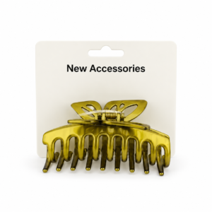 Olive Yellow Hair Clip with long curved teeth
