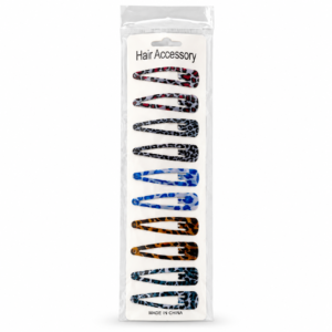 Patterned Snap Hair Clips 10 PCS multicolour animal print hair clips