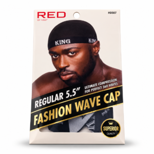 King Fashion Wave Cap black RED by KISS regular 5.5-inch hair compression cap