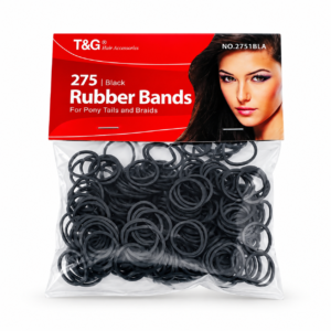 T&G Black Rubber Bands 275 PCS hair elastics for ponytails and braids