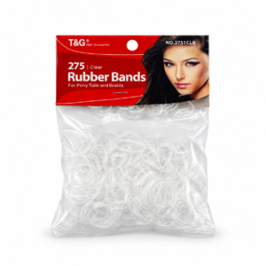 T&G Clear Hair Rubber Bands 275 PCS transparent ponytail and braiding elastics