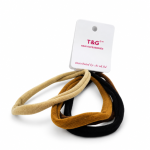 T&G Neutral Fabric Hair Ties 4 PCS elastic ponytail bands