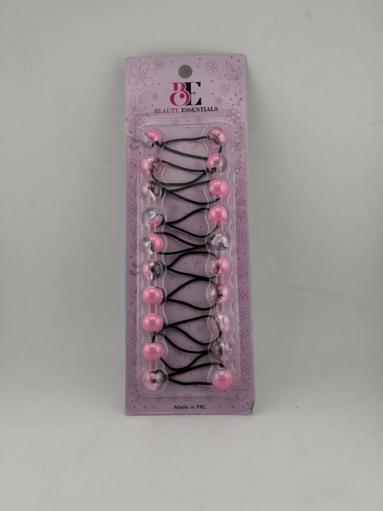 BEAUTY ESSENTIAL HAIR BOBBLES CLEAR and PINK  COMBINATION 10 PCS