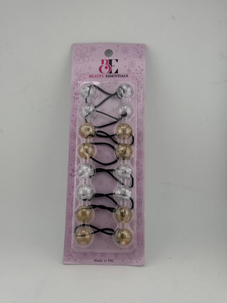 BEAUTY ESSENTIAL HAIR BOBBLES CLEAR and golden 8PCS