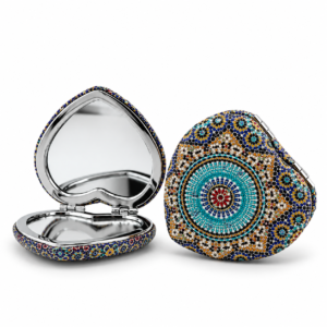 Heart Mandala Compact Mirror decorative folding makeup mirror