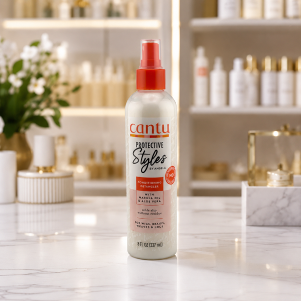 Elegant beauty product display on marble